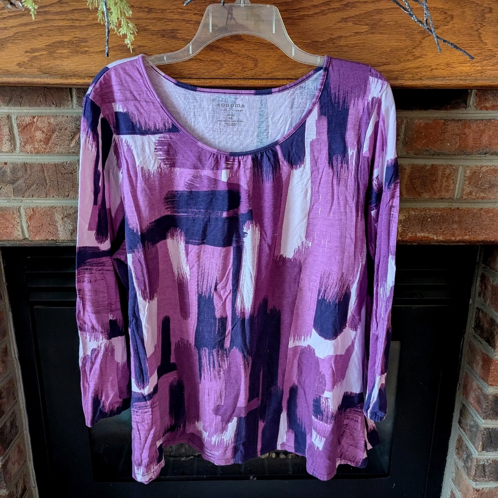 Sonoma Purple Graphic Blouse
